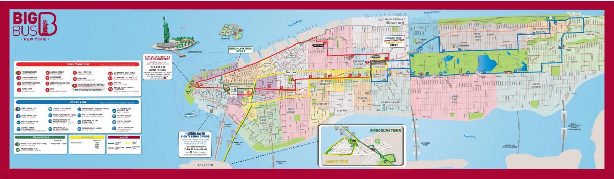 big bus mapa de nova YORK