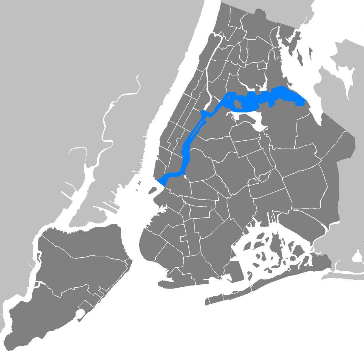 east river de nova YORK mapa