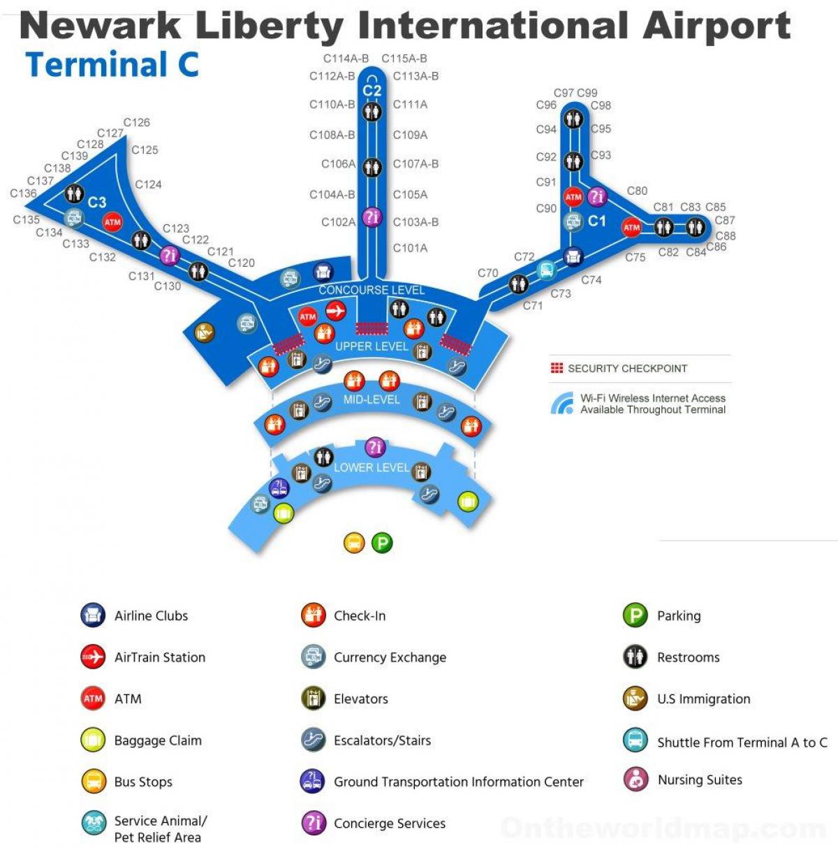 mapa de EWR terminal de c