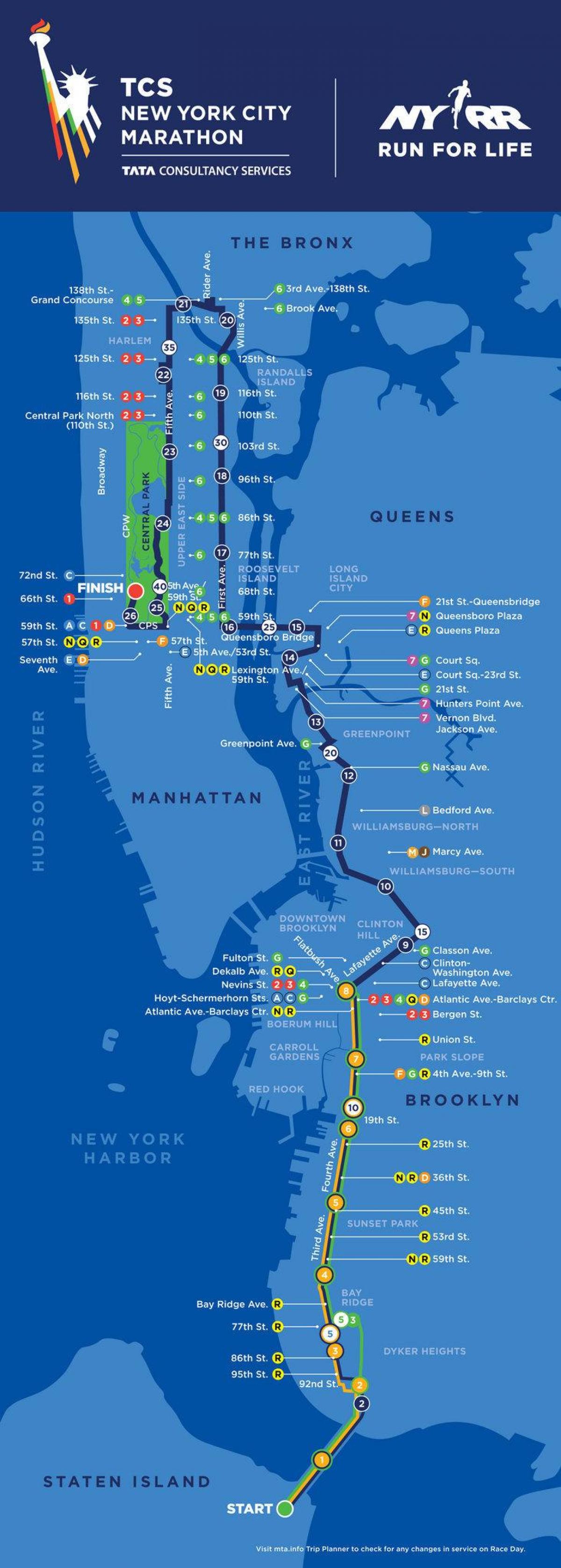 Maratona de nova York mapa