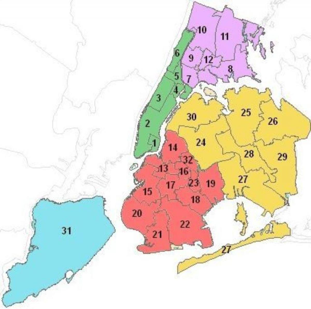 mapa dos distritos escolares NYC