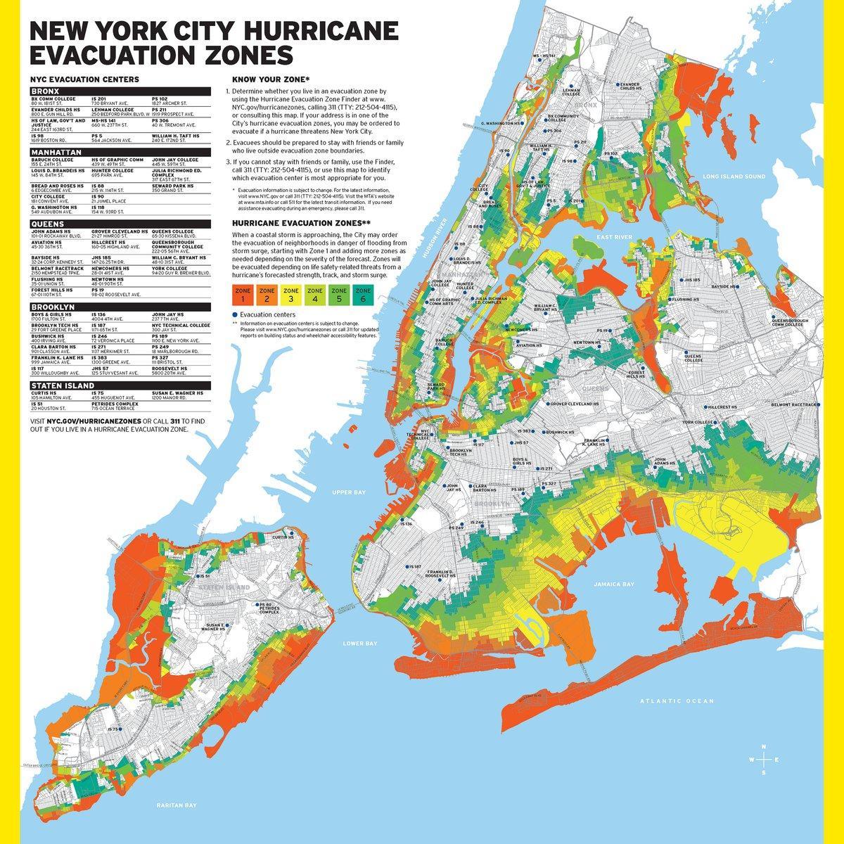 NYC inundação mapa
