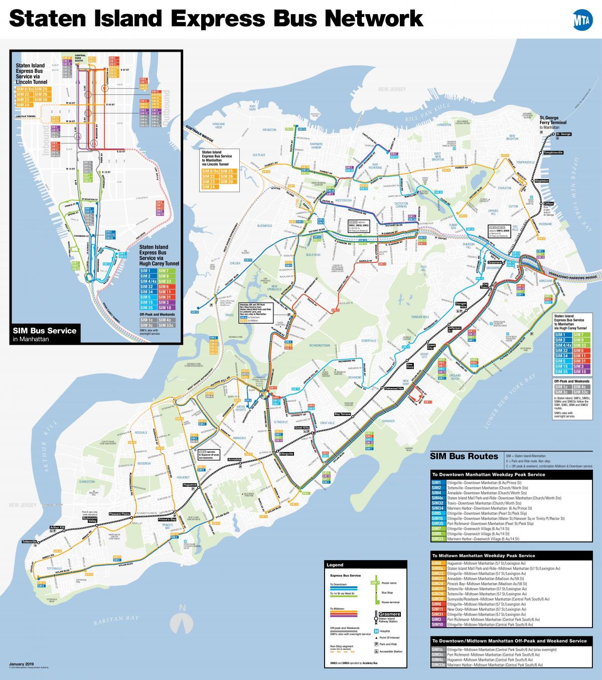 MTA ônibus expresso mapa