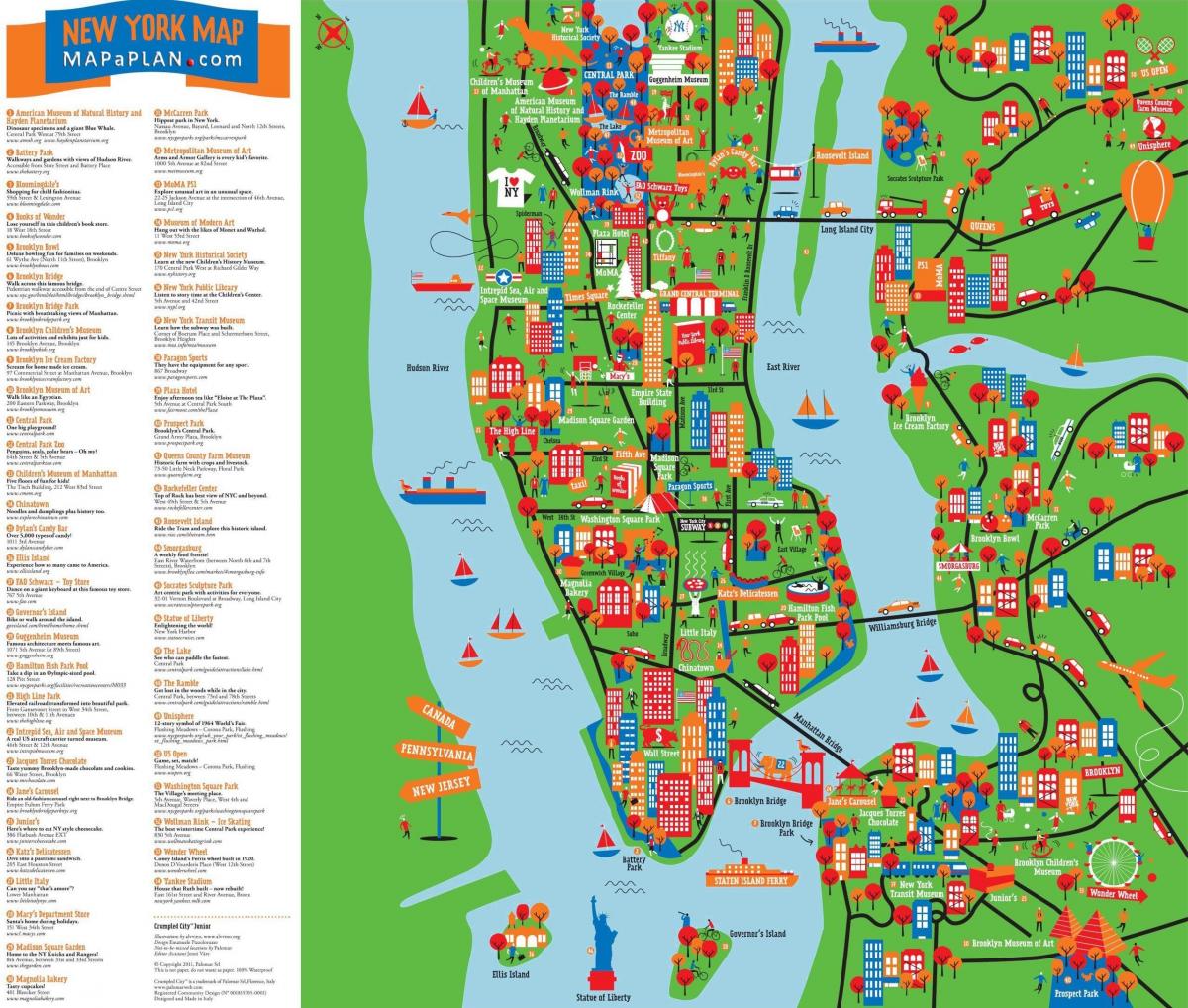 Nova York atracções turísticas mapa