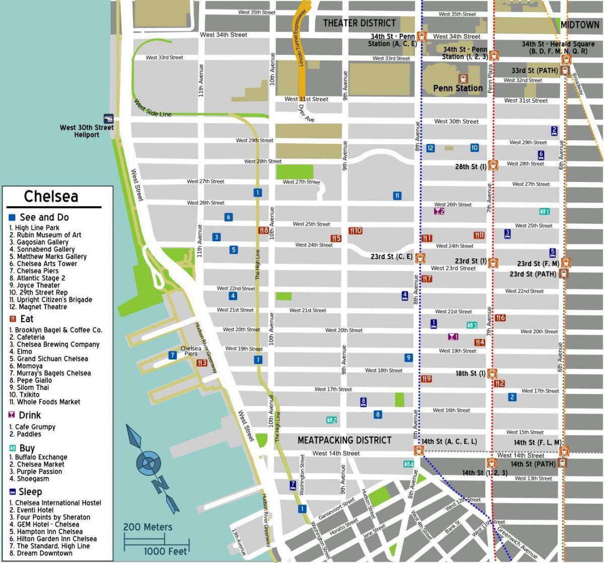 mapa de Nova York Chelsea