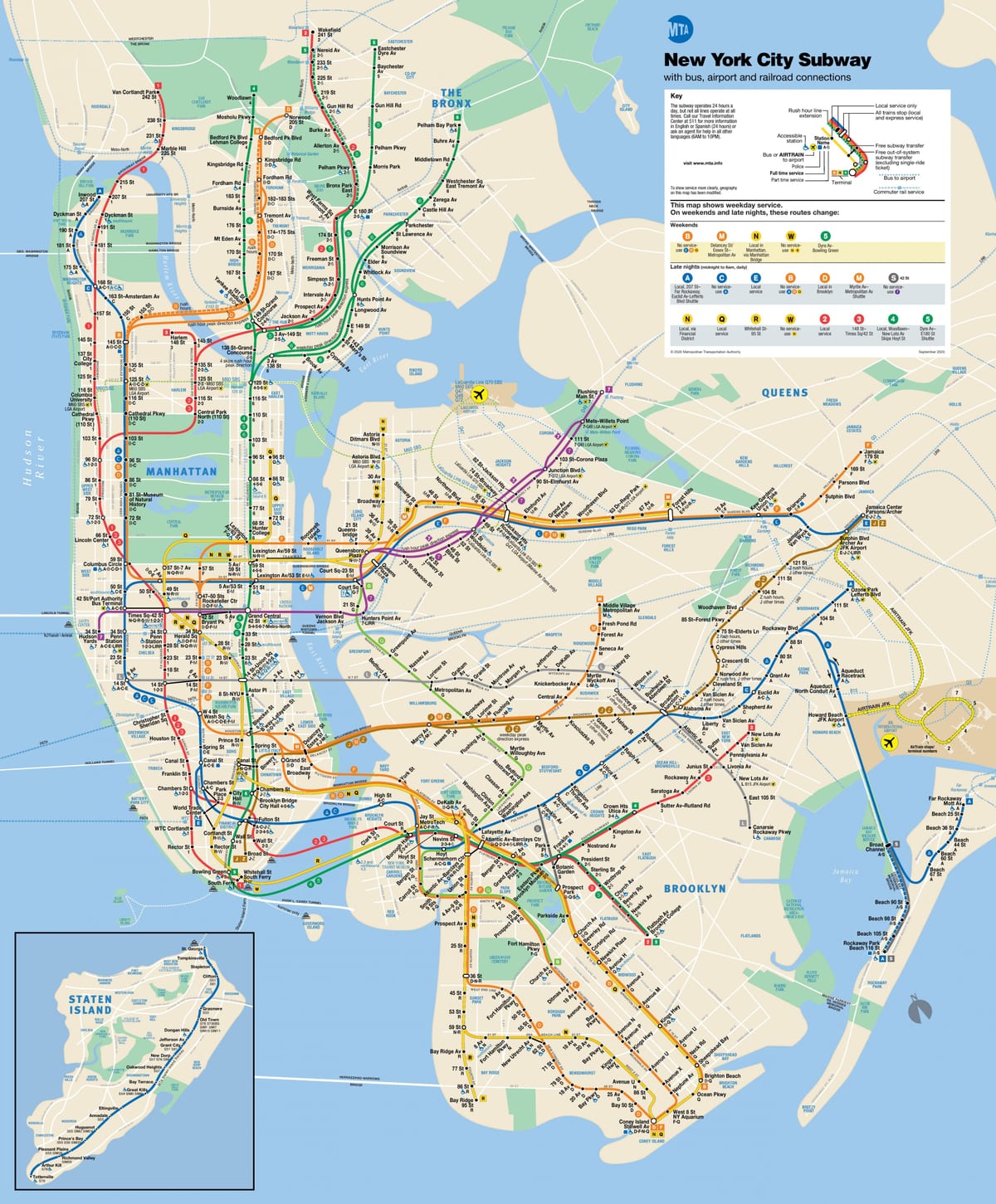 NYC transporte de massa mapa