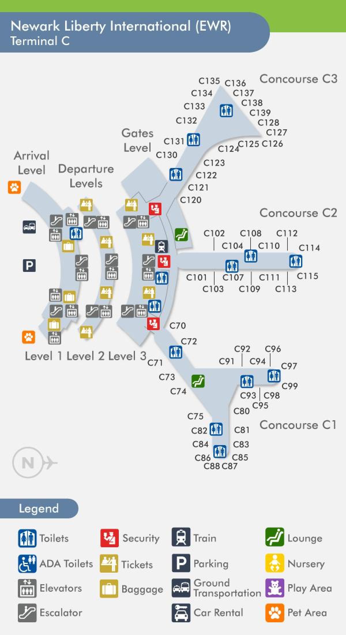 mapa de Newark terminal de c