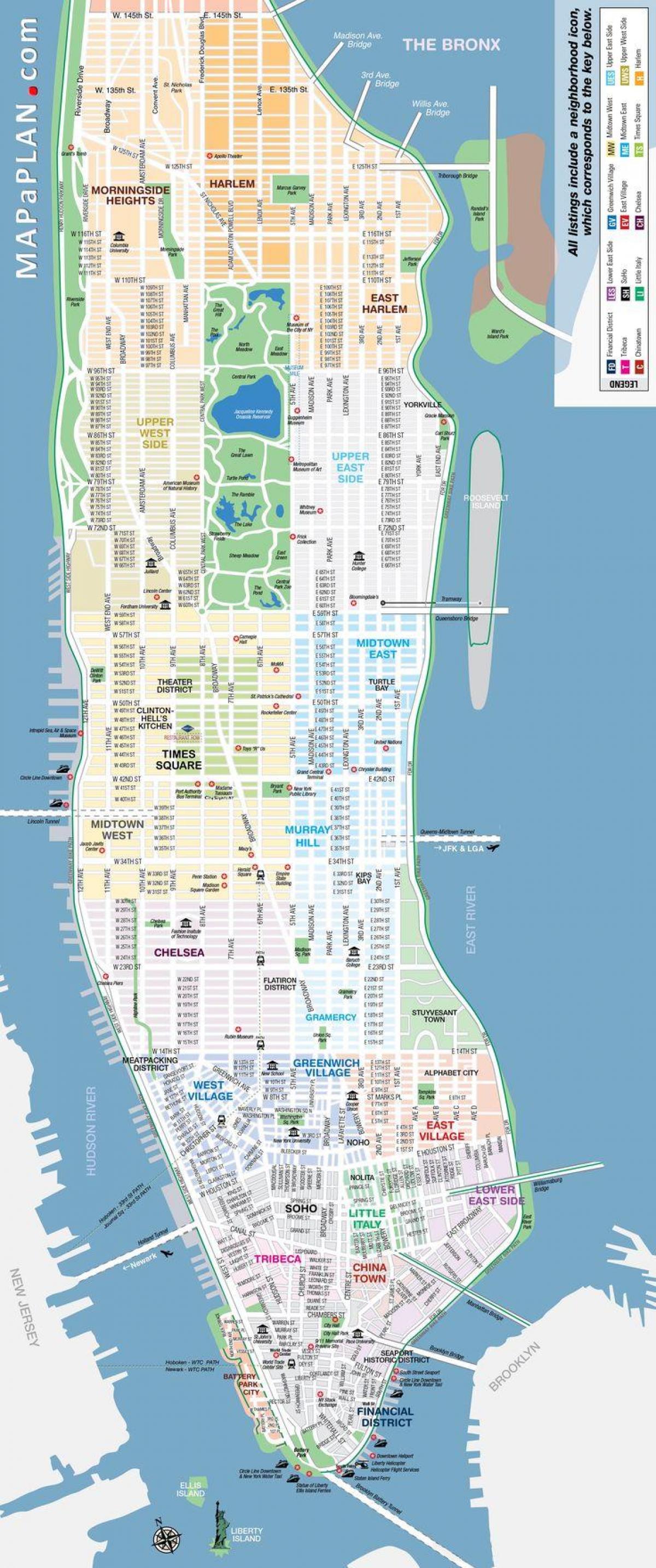 mapa da cidade de nova YORK bairro com ruas
