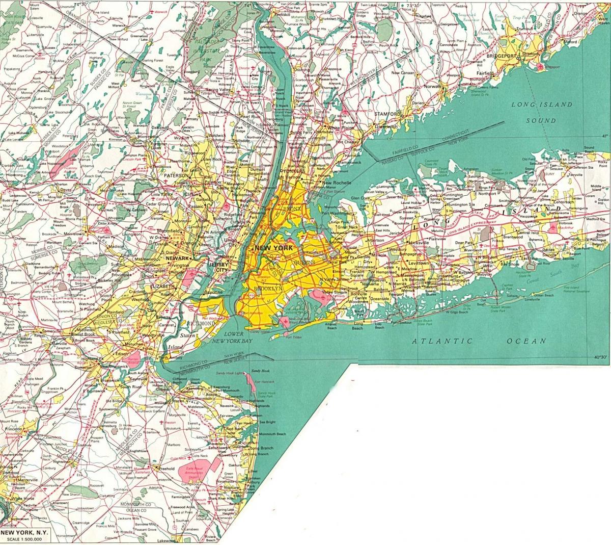 mapa mostrando a Nova York