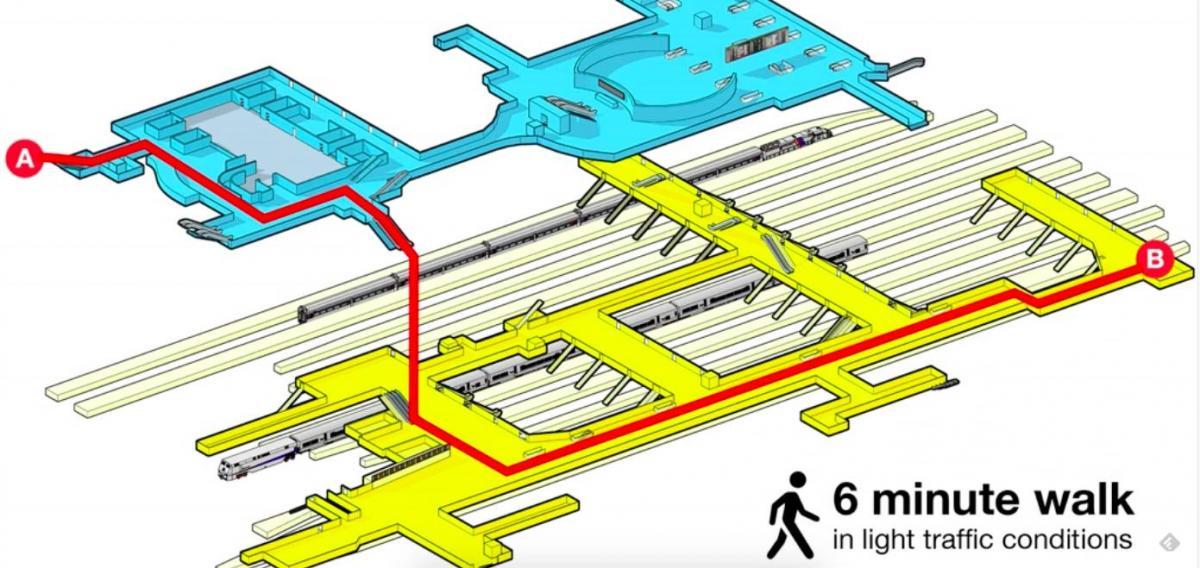 Nova York Penn station map a estação Penn station em nova iorque mapa