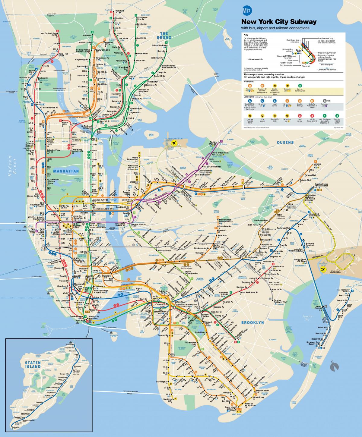 mapa do sistema de metrô de nova YORK