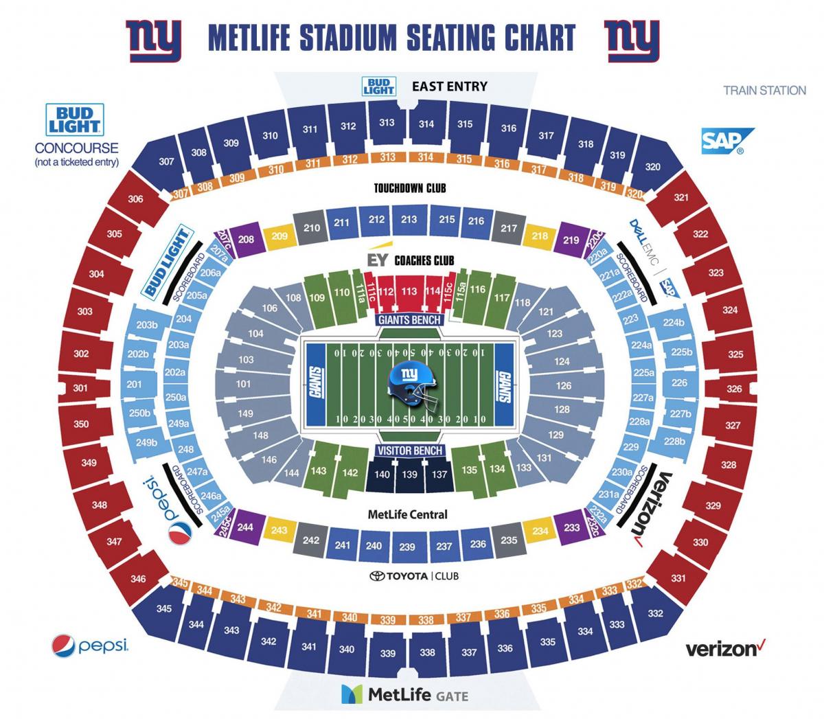 Nova York Giants stadium mapa