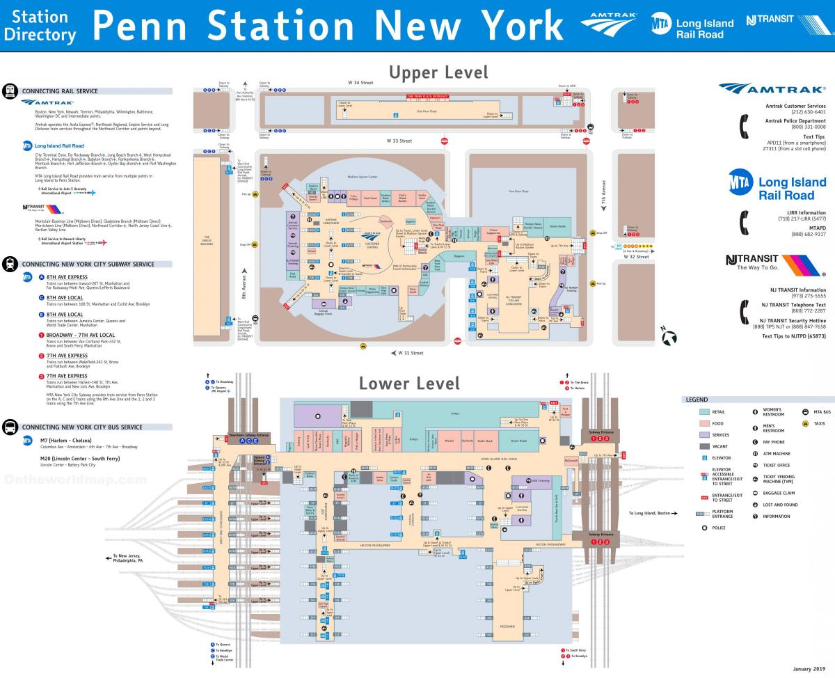 mapa da Penn station de nova YORK