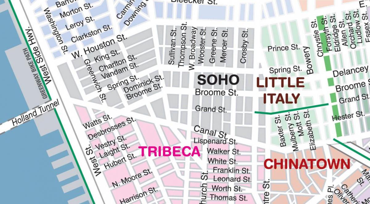 soho, Nova York mapa