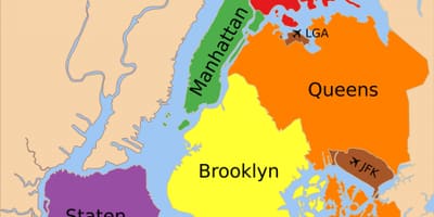 Maior área de Nova York mapa