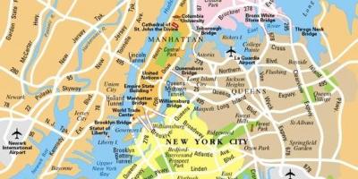 Maior área de Nova York mapa