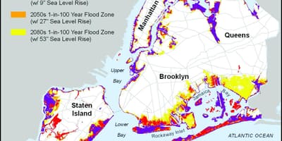 Aumento do nível do mar mapa de Nova York