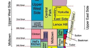 Mapa da cidade de nova YORK com nomes do bairro