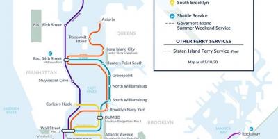 Nova York ferry mapa