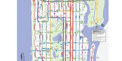 NYC linhas de ônibus mapa