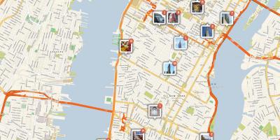 NYC mapa com os pontos de referência